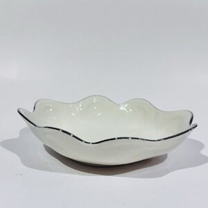 Lenox Opal Innocence Platinum Rim Small 6.25" Scalloped Bowl‎ Discontinued